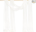 Ling's moment Wedding Arch Draping Fabric 2 Panels 32Ft x 30" Wrinkle-Free Wedding Arch Drapes Chiffon Fabric, White Curtain for Wedding Ceremony Reception Background Party Home Garden Decorations