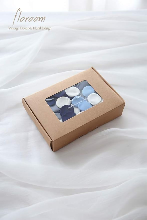 Confetti Rose Petals, 500 Count Dusty Blue Satin Faux Petals