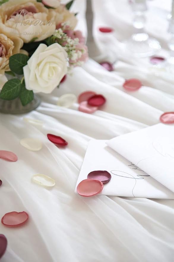 Confetti Rose Petals, 500 Maroon Satin Petals for Weddings & Parties