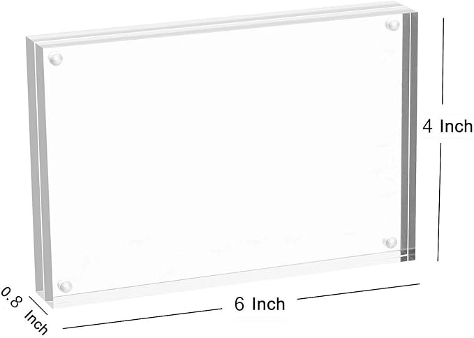 Magicool Premium Acrylic Photo Frame- Magnet Photo Frame -Double Sied Thick Desktop Frames (4x6 2 pack)