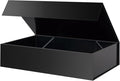 PACKHOME Extra Large Gift Box 17.5x11.3x4.3 Inches, Sturdy Shirt Box with Magnetic Lid for Clothes and Large Gifts (Glossy Black)