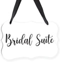 Acrylic Wedding Sign, Ring Bearer Sign, Bridal Suite Decorations, for Rustic Wedding Decor Signs, Acrylic Hanging Signs With Ribbon for Chairs Weddings Reception Decorations and Event Party (White)