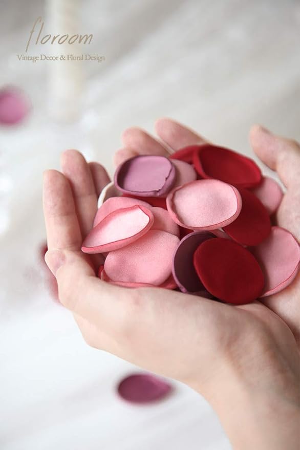 Confetti Rose Petals, 500 Maroon Satin Petals for Weddings & Parties
