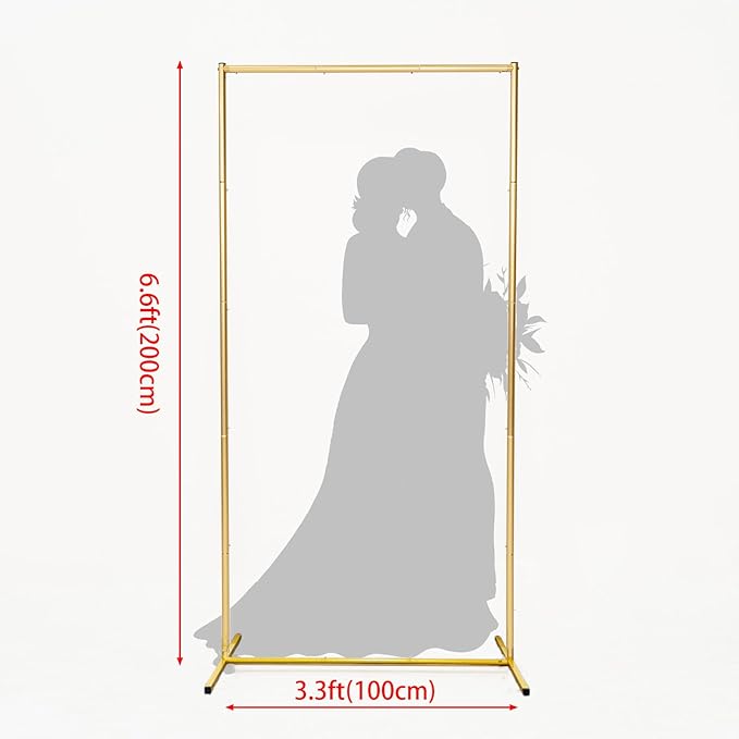 Arbor Square Metal Backdrop Stand, Gold Finish, 39.6 x 79.2 Inch