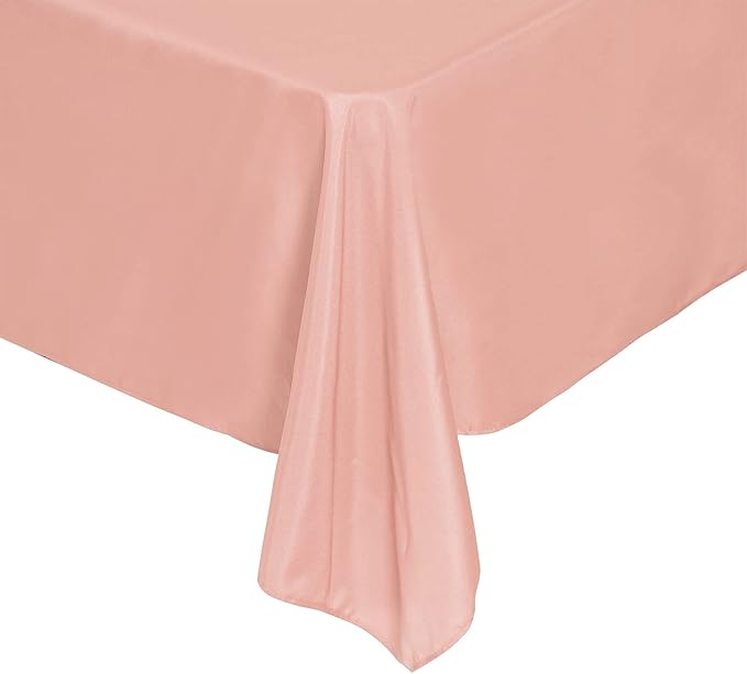 Rectangle Tablecloth 60x102 inch Washable Polyester Fabric Table Cloth for Wedding Party Dining Banquet Decoration（60x102, Dusty Pink）