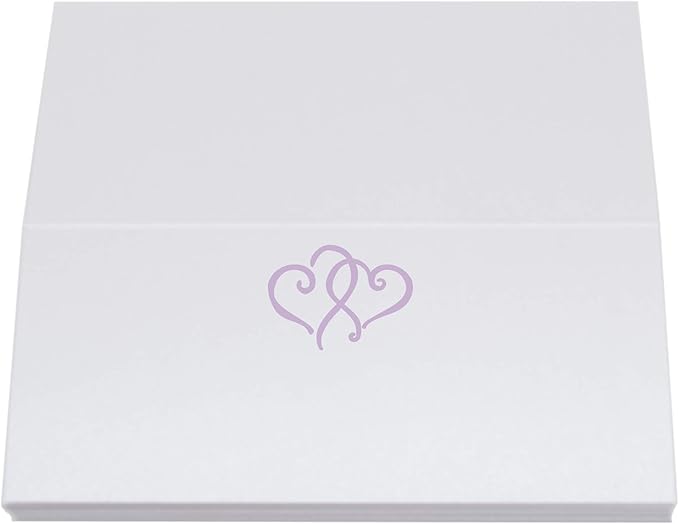 Linked Hearts Place Cards, Lavender (Choose Color), Set of 60, Pre-cut and Scored - Wedding, Party, Dinner, and Special Events - Made in the USA