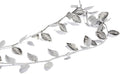 Leaves Leaf Ribbon Trim Rope – Silver, for Garland DIY, 20 Yards