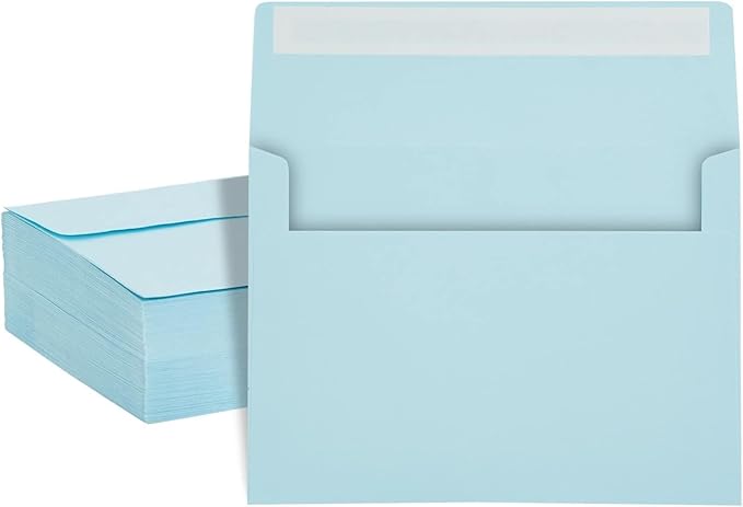 A7 Invitation Envelopes - Peel & Press - 24lb Heavy Duty Envelopes for Wedding Baby Shower Birthday Invitations - 5 1/4" x 7 1/4" (Pastel Blue, 500)
