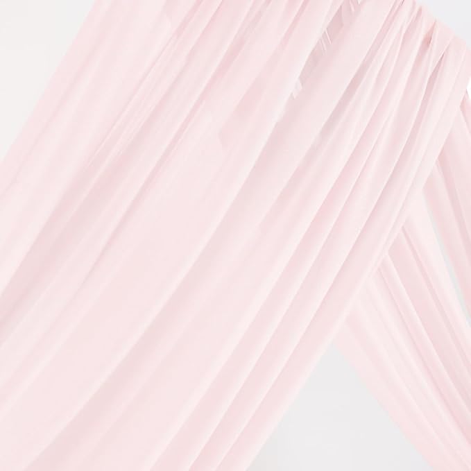 Arch Drape Outdoor Curtains, Sheer Pink Gauze, 4 Panels, 29 x 240 Inch