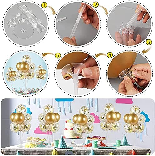Centerpieces: Clear Plastic Balloon Stands, 10 Sets, 15 to 28 Inch
