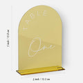 Table Number Signs 1-30, Gold Mirror Acrylic Arch Design, 5x7 Inch