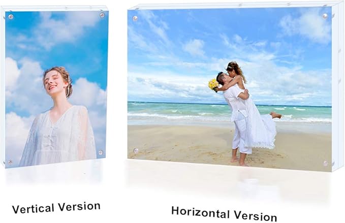 Acrylic Photo Frame 5x7-3 Pack Clear Double Sided Magnetic Picture Frameless Desktop Display with Photo Frame Support Stand Best Gift for Family, Baby, Document Photo Frames- Free Soft Microfiber