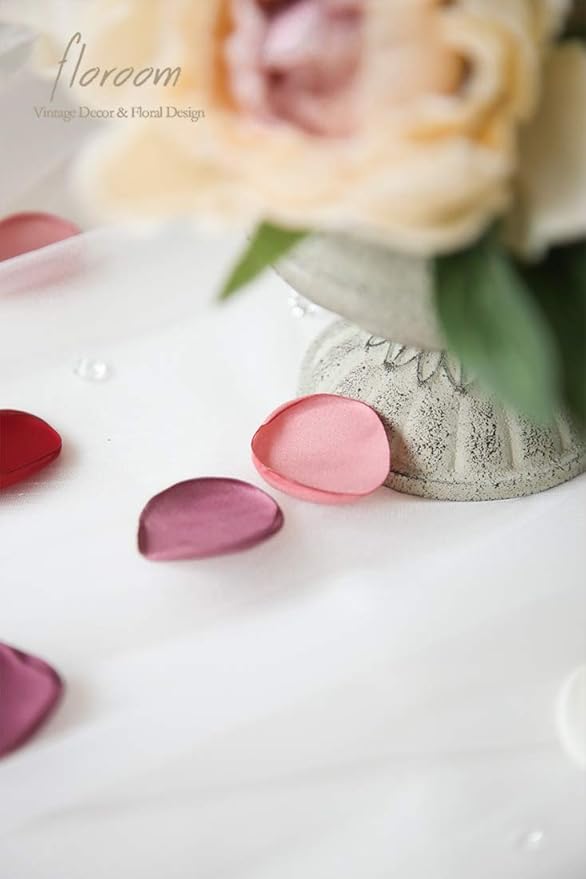 Confetti Rose Petals, 500 Maroon Satin Petals for Weddings & Parties