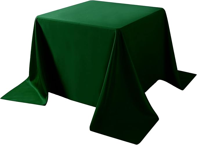 Cupuamon Square Tablecloth 90x90 inch Washable Polyester Fabric Table Cloth for Wedding Party Dining Banquet Decoration（90x90,Hunter）