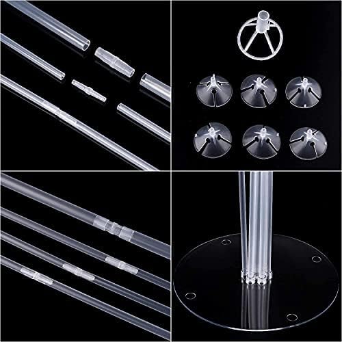 Centerpieces: Clear Plastic Balloon Stands, 10 Sets, 15 to 28 Inch