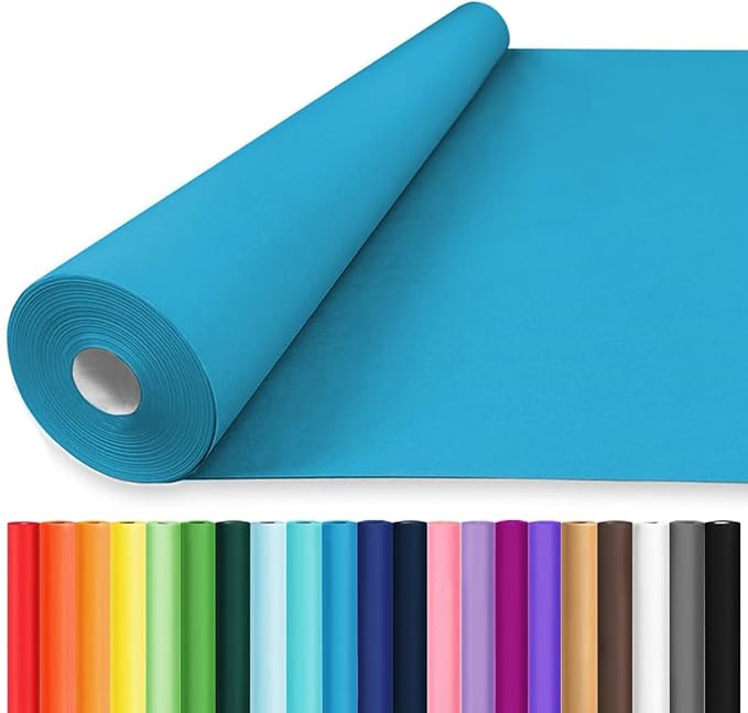 Vanhench 48" x 2400" (200') Lake Blue Wrapping Paper, Solid Color Kraft Craft Art Paper for Gift Wrap & Bulletin Board, School Supplies, Classroom Must Have, Arts & Crafts Supplies