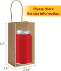 3.5x2.4x6.7 Inches Small Kraft Paper Gift Bags with Handles, 50 Pack