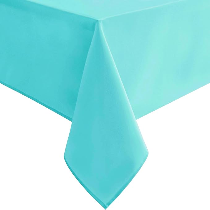 Hiasan Small Tablecloth for Square Tables - Waterproof and Spillproof Washable Fabric Table Cloth for Dining, Spring Party, Outdoor Picnic (Aqua, 40 x 40 Inch)