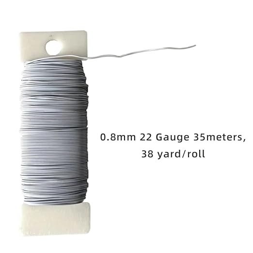76Yards 22Gauge White Metal Floral Wire Flexible Paddle Florist Garden Wire for Flower Arrangement,Crafts,Christmas Wreaths Tree,Garland.