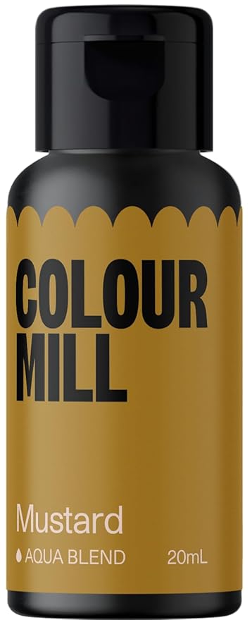 Colour Mill Aqua Blend Water-Based Food Coloring, 20 Milliliters Mustard - Gold