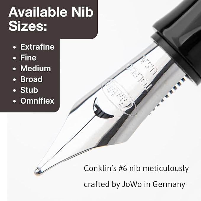 Conklin Duragraph Fountain Pen Amber - Broad Nib, Luxury Writing Instrument with Warm Amber Finish