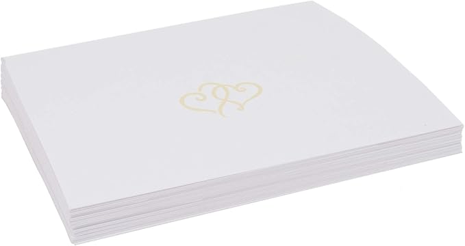 Linked Hearts Place Cards, Ivory (Choose Color), Set of 60, Pre-cut and Scored - Wedding, Party, Dinner, and Special Events - Made in the USA