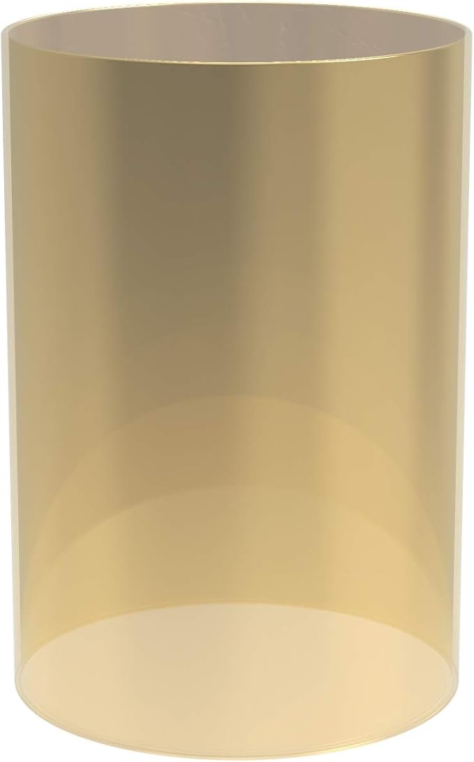 Electroplated Glass Hurricane Mirror Effect Cylinder Candle Holder Bottomless Glass Sleeve Lamp Shade Replacement (Gold,2.5X4)