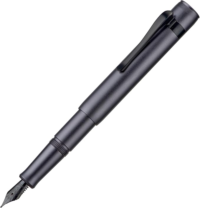 Hongdian M2 Black Forest Mini Fountain Pen, Extra Fine Soft Nib & Sleek Shape Aluminium Short Pocket Travel Pen (Space Gray)
