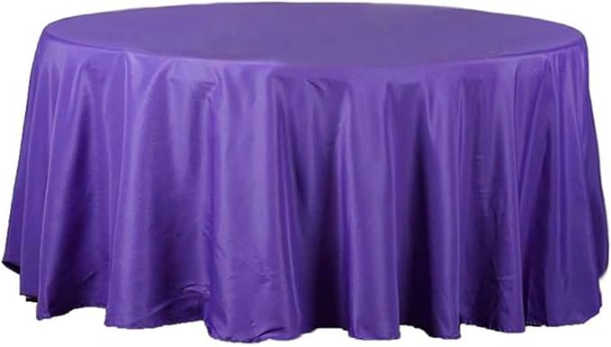 Efavormart Round Tablecloth, 108 Inch Stain & Wrinkle Resistant Washable Table Cloth, Decorative Polyester Fabric Table Cover for Banquet, Wedding, Dining- Purple