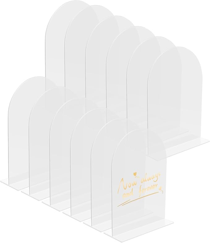 Tabletop Signs: 9 Pack Arched Acrylic 5 x 7 Inch Reusable Blanks