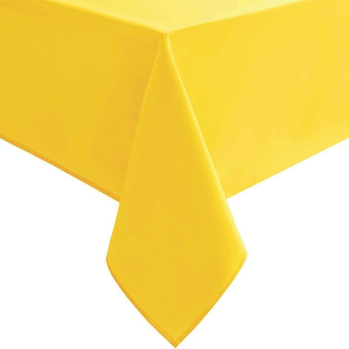 Hiasan Tablecloth for Rectangle Tables - 70 x 140 inch - Waterproof, Spillproof & Wrinkle Resistant Washable Polyester Table Cloth for Dining/Party/Outdoor Picnic, Yellow