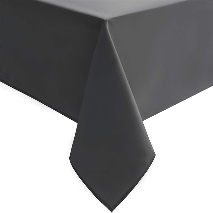 Hiasan Grey Square Tablecloth - Waterproof and Spillproof Washable Fabric Table Cloth for Dining Room Kitchen, 60 x 60 Inch