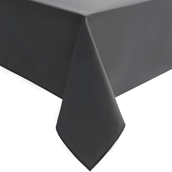 Hiasan Rectangle Tablecloth Grey - Wrinkle Resistant and Waterproof Washable Polyester Fabric Table Cloth for Dining Party and Outdoor Use, 70 x 90 Inch