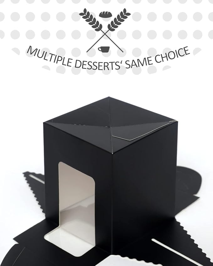 Cupcake Carriers 100 Black Boxes with 100 Holder Inserts