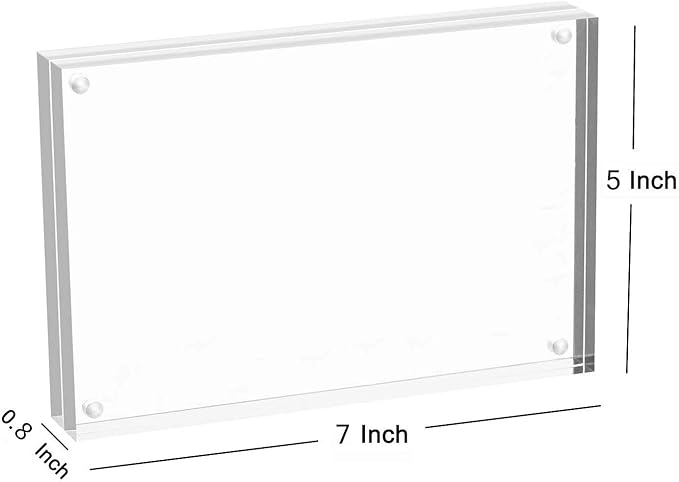 Magicool Premium Acrylic Photo Frame- Magnet Photo Frame -Double Sied Thick Desktop Frames (5x7 6pack)