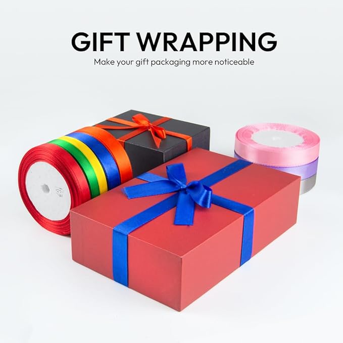 3/8 Inch 25 Yards Satin Ribbon Light Pink, Solid Color Fabric Ribbon for Gift Wrapping, Wedding, Polyester Gift Ribbon for Birthday Party Decoration, Craft, Hair, Floral, Sewing