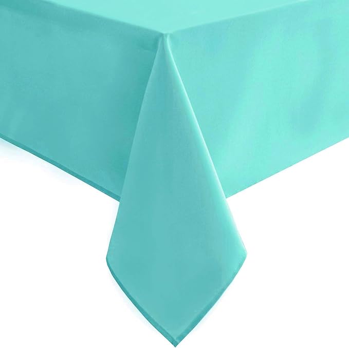 Hiasan Light Blue Tablecloth for Rectangle Tables - Waterproof and Spillproof Washable Fabric Table Cloth for Dining Room Kitchen Party, 60 x 102 Inch