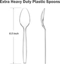 Clear Plastic Spoons, 300 Count, Disposable and Reusable
