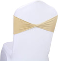 Dining Chair Slipcover Sashes, 150 Pack, Champagne Spandex Bows