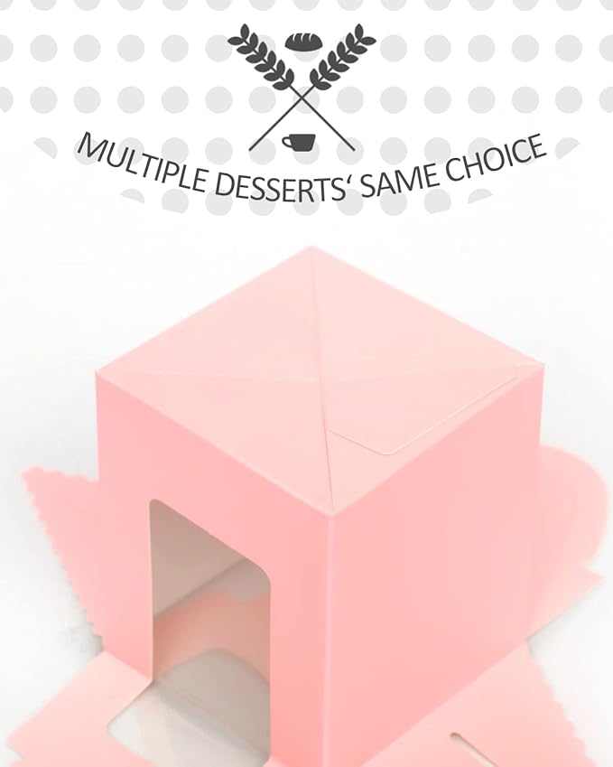 Cupcake Carriers in Pink, 100 Boxes with 100 Holder Inserts