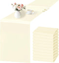 SHEJIZE 10 Pack White Satin Table Runner 12x108 Inches Long, Bright Silky Smooth Satin Table Runner Table Decor for Wedding Banquet Christmas Prom Event Birthday Party