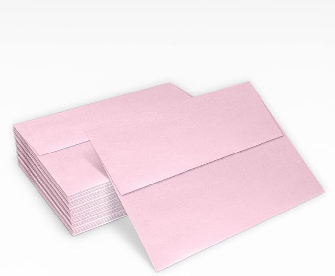 LUXPaper A7 Invitation Envelopes | Peel & Press | 5 1/4" x 7 1/4" | Rose Quartz Metallic | 80lb. Text | 500 Qty
