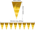 20M/ Triangle Pennant Banner Flag Metallic Fabric Bunting, 65FT – Gold