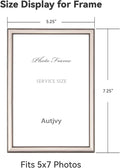 Tabletop & Wall Picture Frame, 5x7 Champagne Brushed Metal, Slim Modern Style