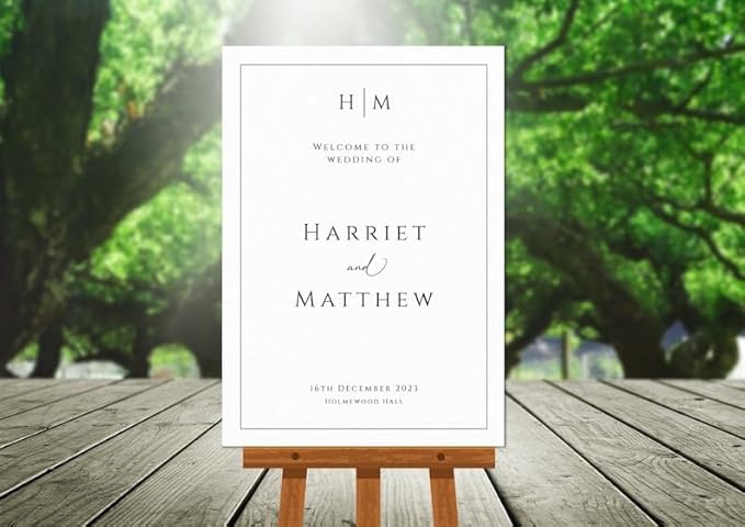 Welcome Sign Template - Monogram Welcome to Our Wedding Signage