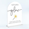 Wedding Glow Sticks Light Up Sticks Sign for Reception Acrylic Arch Dance Floor Props Table Decor Signs for Wedding Bridal Shower 7 x 5 Inches