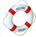 MorroMorn Lifebuoy Wall Hanging Decor - Welcome Aboard Mediterranean Style Home Decoration (Red, 12")