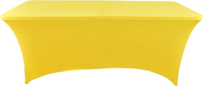 2-Pack 6ft Spandex Table Covers for Rectangle Standard Folding Tables - Wrinkle Resistant Stretch Tablecloths - Ultimate Fitted Table Protector for Parties, Trade Shows, Banquet