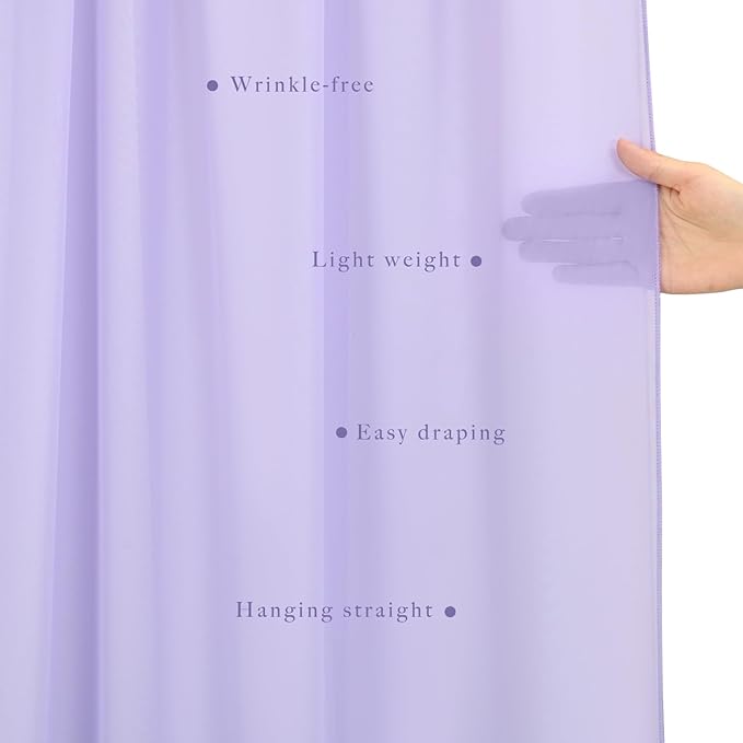 Outdoor Curtains: Lilac Chiffon Wedding Arch Drapes, 4 Panels, 20 Ft Long