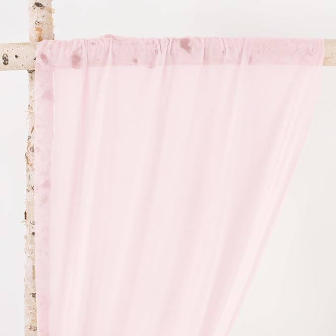 Arch Drape Outdoor Curtains, Sheer Pink Gauze, 4 Panels, 29 x 240 Inch